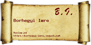 Borhegyi Imre névjegykártya